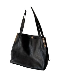 Madison West Black Shoulder Bag with gold accent and hardware